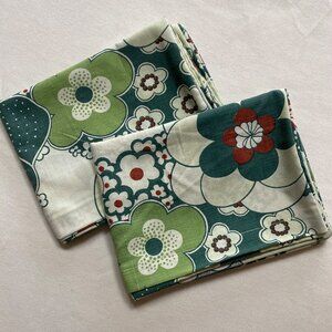 Vintage Handmade Flower Power Pillowcases Pair Standard Size Bedding
